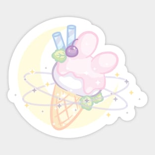 Galactic Pastel Bunny Ice Cream Cone Sticker